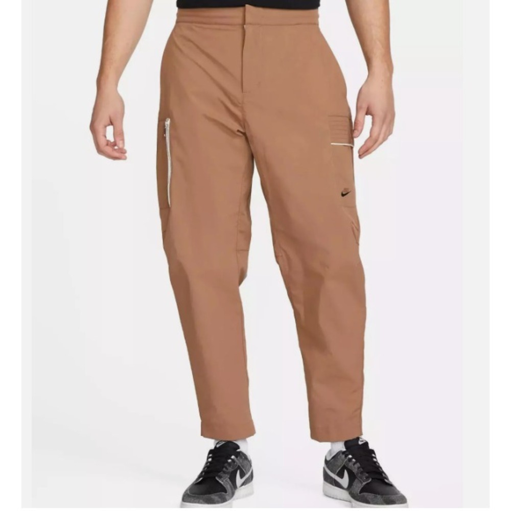 Nike Brown Tech Essential Woven Utility Pants Mens 34 Large Swoosh DM6681-256